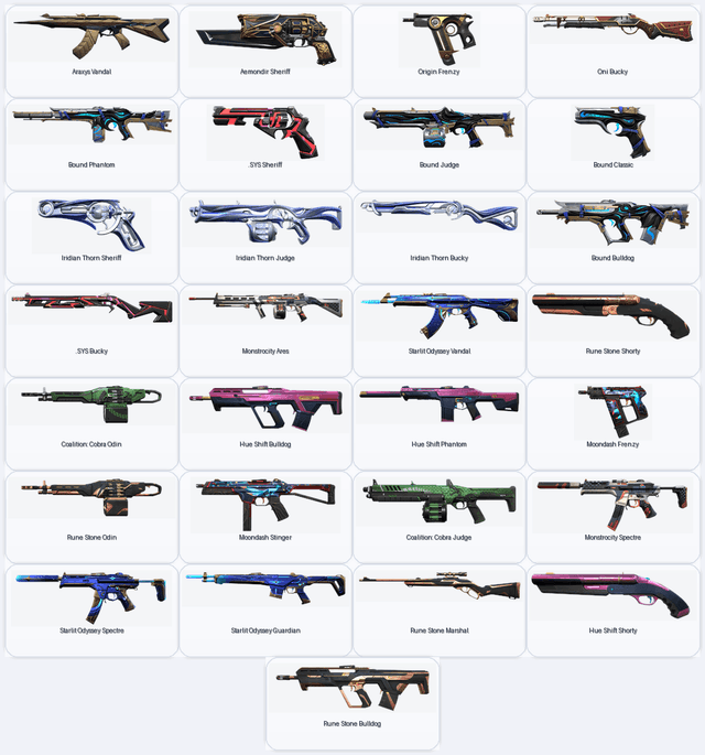 EU | 29 Skins | exp NO RANK | Araxys Vandal | Origin Frenzy | Starlit Odyssey Vandal | Bound Phantom | Moondash Frenzy | Rune Stone Marshal