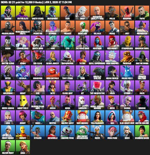 [PC/XBOX] | 92 skins | Leviathan Axe | Xander | Victor Elite | Darth Vader | Breakpoint | Fade | Snap | Paradigm (Reality-659) | Malik | Deadpool | Full Access