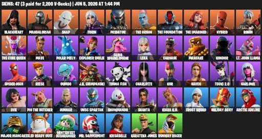 [PC/XBOX] | 47 skins | Blackheart | Mandalorian | Snap | Torin | Predator | The Origin | The Foundation | The Imagined | Hybrid | Ronin | Full Access