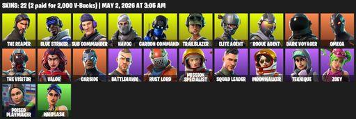 [PC/XBOX] | 22 skins | Take The L | The Reaper | Elite Agent | Omega | Blue Striker | Sub Commander | Havoc | Carbon Commando | Trailblazer | Full Access