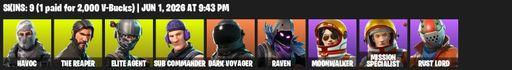 [PC/PSN/XBOX] | 9 skins | Take The L | The Reaper | Elite Agent | Havoc | Sub Commander | Dark Voyager | Raven | Moonwalker | Mission Specialist | Full Access