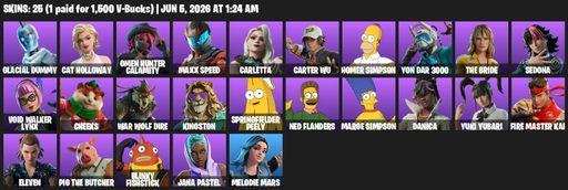[PC/PSN/XBOX] | 25 skins | Glacial Dummy | Cat Holloway | Omen Hunter Calamity | Maxx Speed | Carletta | Carter Wu | Homer Simpson | Yon Dar 3000 | Full Access