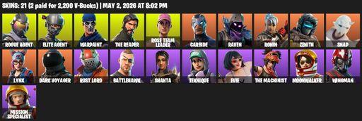 [PC/PSN/XBOX] | 21 skins | Take The L | OG STW | The Reaper | Elite Agent | Rogue Agent | Warpaint | Rose Team Leader | Carbide | Raven | Ronin | Full Access