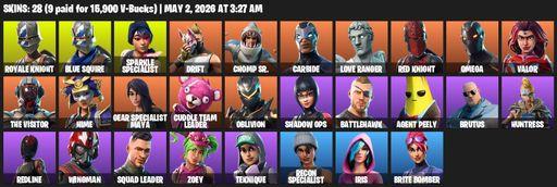 [PC/PSN/XBOX] | 28 skins | 700 V-bucks | Floss | Sparkle Specialist | Royale Knight | Blue Squire | Omega | Drift | Chomp Sr. | Carbide | Love Ranger | Full Access