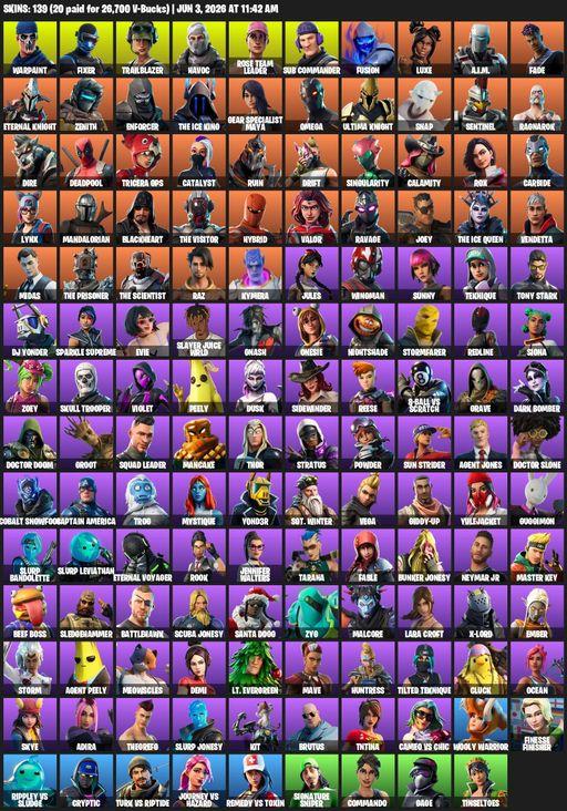 [PC/XBOX] | 139 skins | OG STW | Omega | Lara Croft | Mako | Warpaint | Fixer | Trailblazer | Havoc | Rose Team Leader | Sub Commander | Fusion | Luxe | Full Access