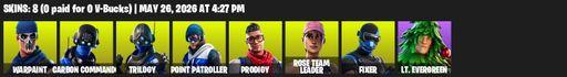 [PC/PSN/XBOX] | 8 skins | OG STW | Warpaint | Carbon Commando | Trilogy | Point Patroller | Prodigy | Rose Team Leader | Fixer | Lt. Evergreen | Full Access