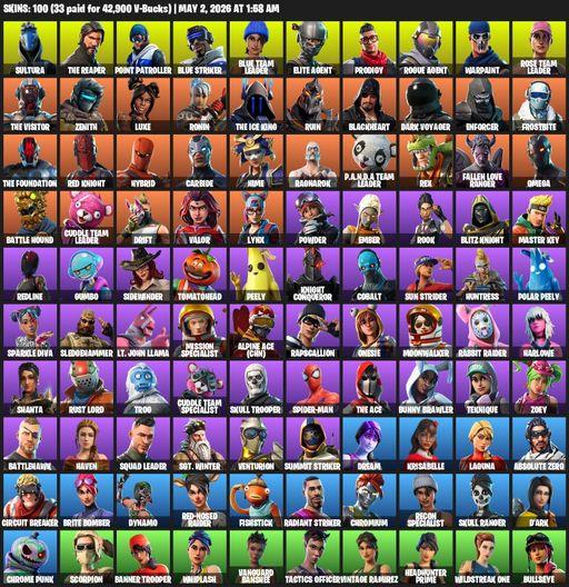[PC/XBOX] | 100 skins | Take The L | OG STW | The Reaper | Elite Agent | Omega | Sultura | Point Patroller | Blue Striker | Blue Team Leader | Prodigy | Full Access