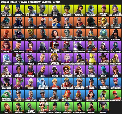 [PC] | 89 skins | Take The L | OG STW | The Reaper | Elite Agent | Omega | Rogue Agent | Warpaint | Blue Striker | Havoc | Trailblazer | Breakpoint | Full Access