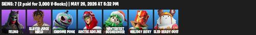 [PC/PSN] | 7 skins | Felina | Slayer Juice WRLD | Chrome Punk | Arctic Adeline | Winterfest Bushranger | Holiday Boxy | Sled Ready Guff | Full Access
