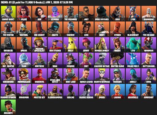 [PC/PSN] | 61 skins | Take The L | Omega | Rogue Agent | Valor | Rox | Kymera | The Prisoner | Joey | Dark Voyager | Ruin | Lynx | Ragnarok | Full Access