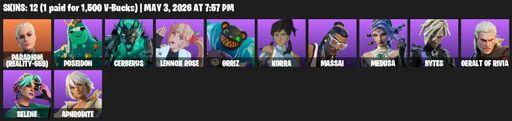 [PC/PSN/XBOX] | 12 skins | Paradigm (Reality-659) | Poseidon | Cerberus | Lennox Rose | Grriz | Korra | Massai | Medusa | Bytes | Geralt of Rivia | Full Access