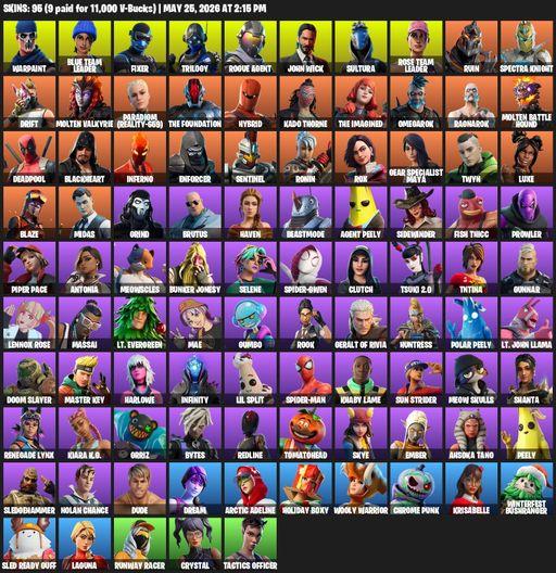 [PC/XBOX] | 95 skins | OG STW | Warpaint | Blue Team Leader | Fixer | Trilogy | Rogue Agent | John Wick | Sultura | Rose Team Leader | Ruin | Full Access