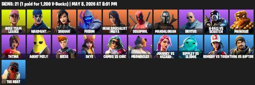 [PC/XBOX] | 21 skins | OG STW | Rose Team Leader | Warpaint | Sorana | Fusion | Gear Specialist Maya | Deadpool | Mandalorian | Brutus | Full Access