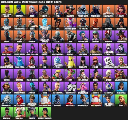 [PC/PSN/XBOX] | 84 skins | OG STW | Omega | Rose Team Leader | Warpaint | Torin | Zenith | Lynx | Calamity | Frozen Raven | The Ice King | Ragnarok | Full Access