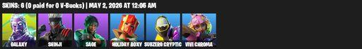 [PC/PSN/XBOX] | 6 skins | Galaxy | Shinji | Sage | Holiday Boxy | Subzero Cryptic | Vivi Chroma | Stellar Axe | Blade of the Waning Moon | Mercurial | Full Access