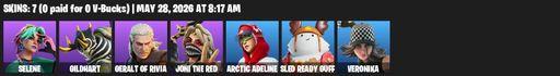 [PC/PSN/XBOX] | 7 skins | Selene | Gildhart | Geralt of Rivia | Joni the Red | Arctic Adeline | Sled Ready Guff | Veronika | Photonic Striker | Full Access