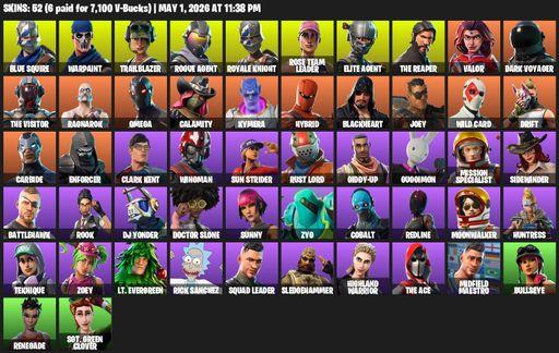 [PC/PSN] | 52 skins | Take The L | OG STW | Royale Knight | The Reaper | Elite Agent | Blue Squire | Omega | Warpaint | Trailblazer | Rogue Agent | Full Access