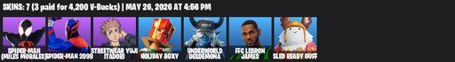 [PC/PSN/XBOX] | 7 skins | Spider-Man (Miles Morales) | Spider-Man 2099 | Streetwear Yuji Itadori | Holiday Boxy | Underworld Desdemona | Full Access