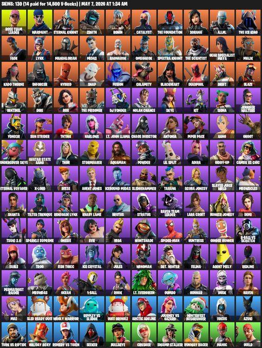 [PC/PSN/XBOX] | 130 skins | OG STW | Lara Croft | Reaper Axe | Rose Team Leader | Warpaint | Eternal Knight | Zenith | Ronin | Catalyst | Full Access
