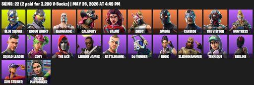 [PC/PSN/XBOX] | 22 skins | Blue Squire | Omega | Rogue Agent | Ragnarok | Calamity | Valor | Drift | Carbide | The Visitor | Huntress | Squad Leader | Full Access