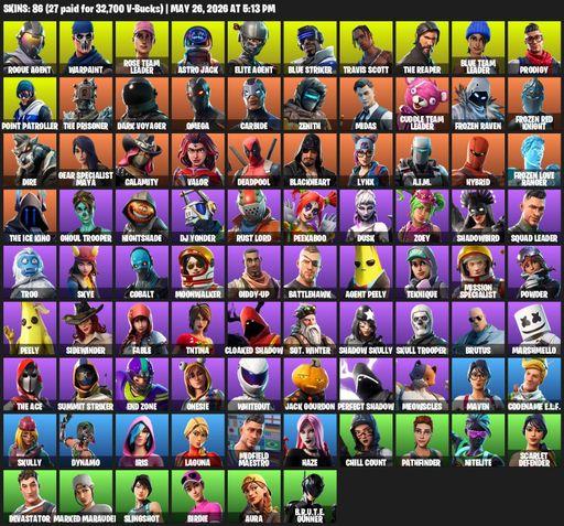 [PC/XBOX] | 86 skins | Take The L | OG STW | Travis Scott | The Reaper | Elite Agent | Omega | Rogue Agent | Warpaint | Rose Team Leader | Astro Jack | Full Access