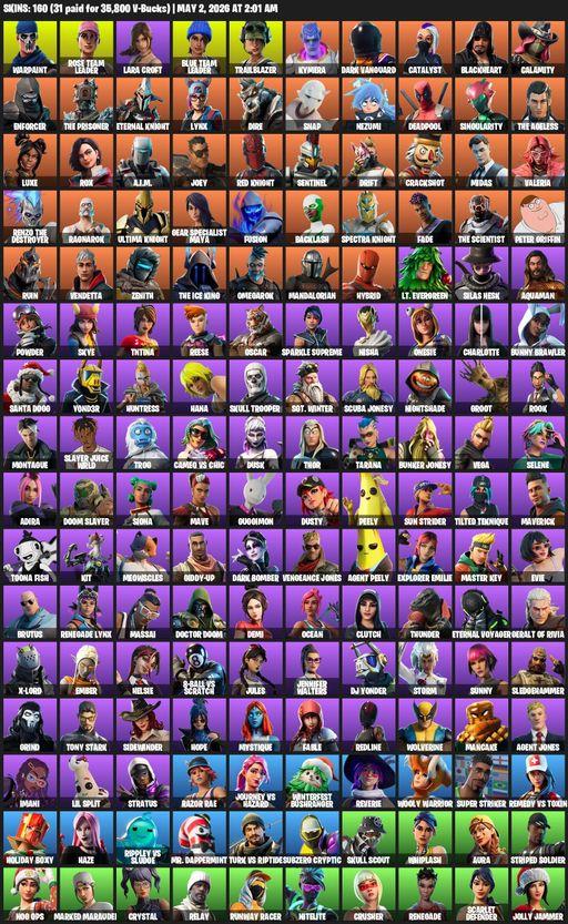 [PC/PSN/XBOX] | 160 skins | OG STW | Lara Croft | Warpaint | Rose Team Leader | Blue Team Leader | Trailblazer | Kymera | Dark Vanguard | Catalyst | Full Access