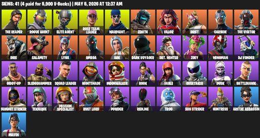 [PC/XBOX] | 41 skins | Take The L | OG STW | The Reaper | Elite Agent | Omega | Rogue Agent | Rose Team Leader | Warpaint | Zenith | Valor | Drift | Full Access