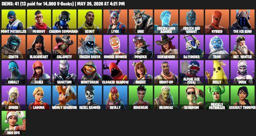 [PC/PSN/XBOX] | 41 skins | Point Patroller | Prodigy | Carbon Commando | Scout | Lynx | Dire | Frozen Love Ranger | Frozen Red Knight | Hybrid | Full Access