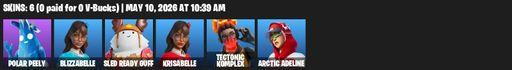 [PC/PSN/XBOX] | 6 skins | Polar Peely | Blizzabelle | Sled Ready Guff | Krisabelle | Tectonic Komplex | Arctic Adeline | Spellwork Scimitar | Full Access