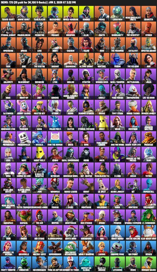 [PC/PSN] | 170 skins | Travis Scott | Omega | Rogue Agent | Trailblazer | Breakpoint | World Warrior | Xander | Midas | Leviathan | Full Access