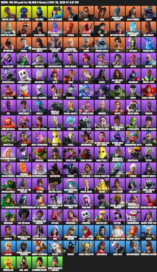 [PC/PSN/XBOX] | 164 skins | Raider's Revenge | Renegade Raider | Aerial Assault Trooper | Travis Scott | Lara Croft | Astro Jack | Sultura | Full Access