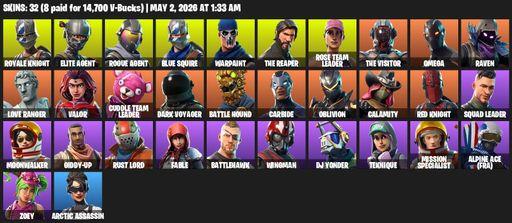 [PC/PSN/XBOX] | 32 skins | 1150 V-bucks | Take The L | OG STW | Royale Knight | The Reaper | Elite Agent | Blue Squire | Omega | Rogue Agent | Full Access