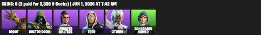 [PC/PSN/XBOX] | 6 skins | Groot | Doctor Doom | Jennifer Walters | Thor | Storm | Sandshark Driver | Hand of Lightning | Staff of Doom | Full Access