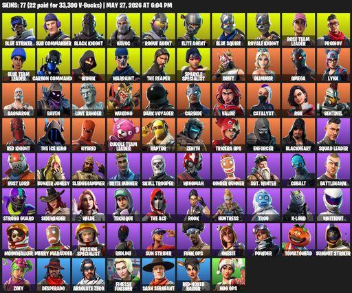 [PC/PSN/XBOX] | 77 skins | 540 V-bucks | Floss | Take The L | OG STW | Black Knight | IKONIK | Sparkle Specialist | Royale Knight | The Reaper | Full Access