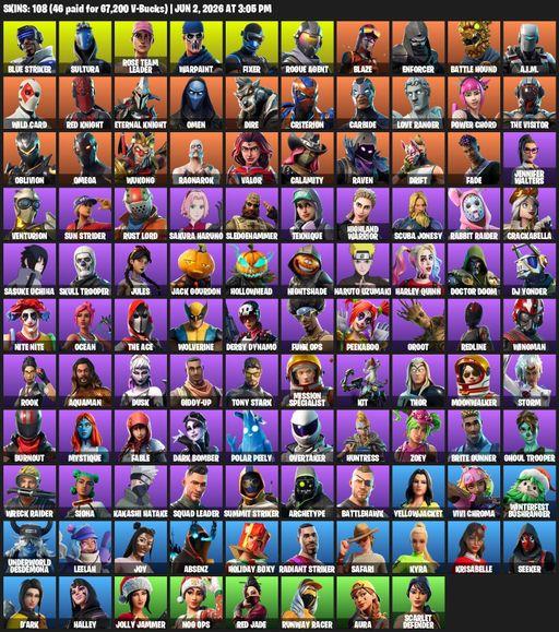 [PC/PSN/XBOX] | 108 skins | Take The L | OG STW | Omega | Blue Striker | Sultura | Rose Team Leader | Warpaint | Fixer | Rogue Agent | Blaze | Full Access
