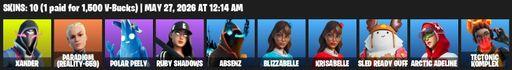 [PC/PSN] | 10 skins | Xander | Paradigm (Reality-659) | Polar Peely | Ruby Shadows | Absenz | Blizzabelle | Krisabelle | Sled Ready Guff | Full Access