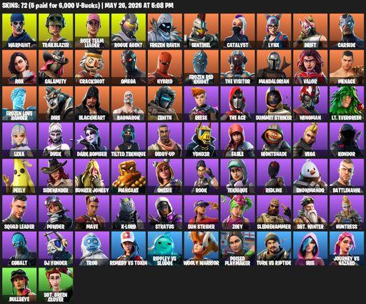 [PC/PSN/XBOX] | 72 skins | OG STW | Omega | Warpaint | Trailblazer | Rose Team Leader | Rogue Agent | Frozen Raven | Sentinel | Catalyst | Lynx | Full Access