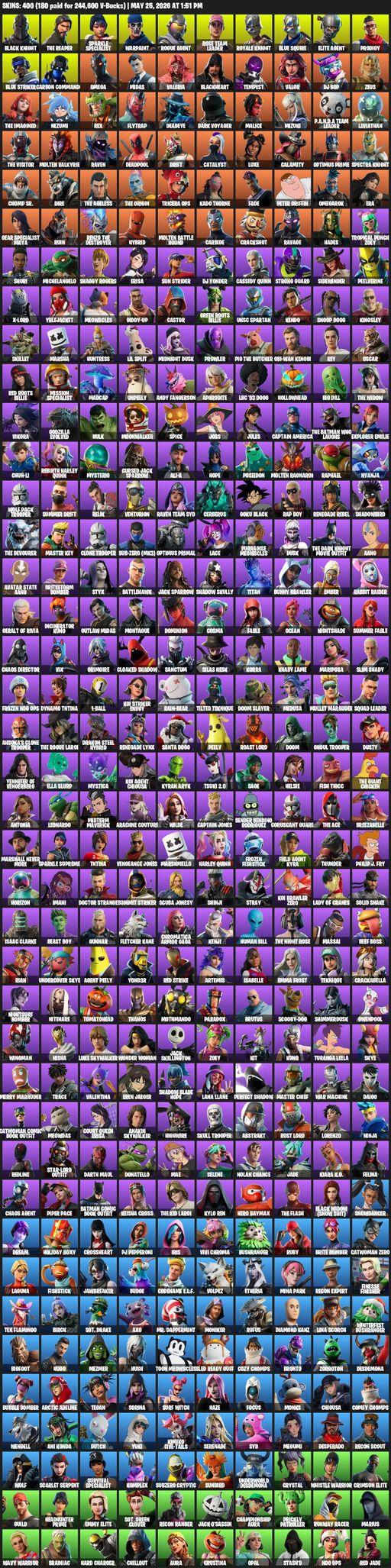 [PC/PSN/XBOX] | 400 skins | Take The L | Floss | OG STW | Black Knight | Sparkle Specialist | Royale Knight | The Reaper | Elite Agent | Blue Squire | Full Access