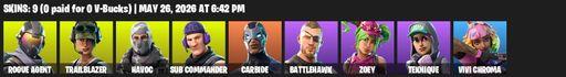 [PC/PSN/XBOX] | 9 skins | Rogue Agent | Trailblazer | Havoc | Sub Commander | Carbide | Battlehawk | Zoey | Teknique | Vivi Chroma | Lollipopper | Full Access