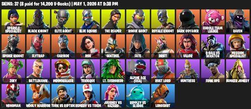 [PC/PSN/XBOX] | 37 skins | Take The L | Floss | Black Knight | Sparkle Specialist | Royale Knight | The Reaper | Elite Agent | Blue Squire | Full Access