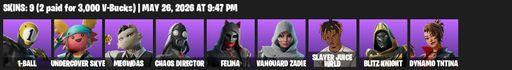 [PC/PSN] | 9 skins | 1-Ball | Undercover Skye | Meowdas | Chaos Director | Felina | Vanguard Zadie | Slayer Juice WRLD | Blitz Knight | Dynamo TNTina | Full Access
