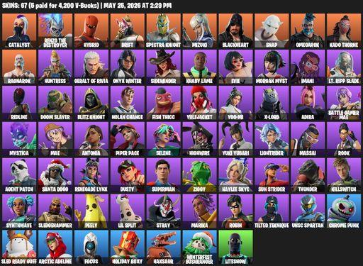 [PC/XBOX] | 67 skins | 700 V-bucks | Catalyst | Renzo the Destroyer | Hybrid | Drift | Spectra Knight | Mizuki | Blackheart | Snap | Omegarok | Full Access