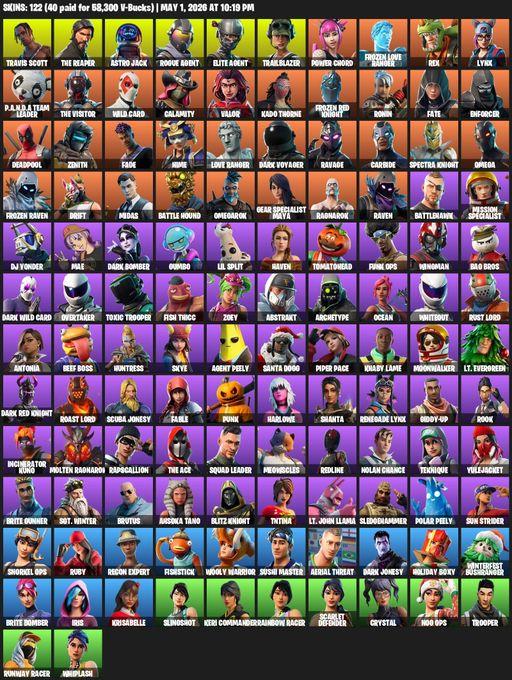 [PC/PSN] | 122 skins | Take The L | Travis Scott | The Reaper | Elite Agent | Omega | Astro Jack | Rogue Agent | Trailblazer | Power Chord | Full Access