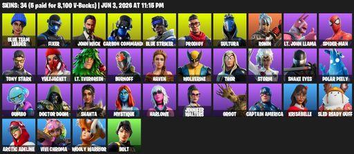 [PC/PSN/XBOX] | 34 skins | Blue Team Leader | Fixer | John Wick | Carbon Commando | Blue Striker | Prodigy | Sultura | Ronin | Lt. John Llama | Full Access