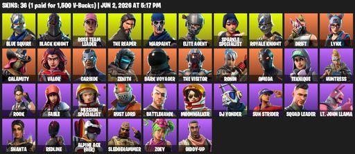 [PC/PSN/XBOX] | 36 skins | 1800 V-bucks | Take The L | Floss | OG STW | Black Knight | Sparkle Specialist | Royale Knight | The Reaper | Elite Agent | Full Access