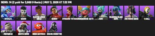 [PC/PSN/XBOX] | 14 skins | Nyanja | Daigo | Slayer Juice WRLD | Kendo | Dynamo TNTina | Undercover Skye | Jade | Shadow Blade Hope | The Night Rose | Full Access