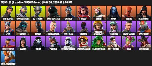 [PC/PSN] | 31 skins | Take The L | The Reaper | Elite Agent | Omega | Rogue Agent | Dark Voyager | Carbide | Valor | Drift | Omen | Hybrid | Full Access