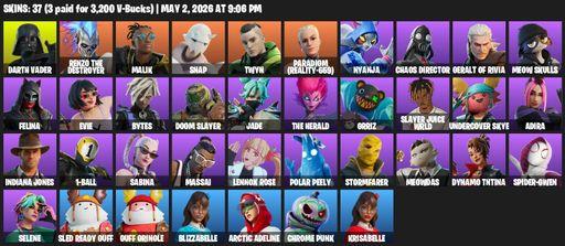 [PC/PSN/XBOX] | 37 skins | Darth Vader | Renzo the Destroyer | Malik | Snap | Twyn | Paradigm (Reality-659) | Nyanja | Chaos Director | Full Access
