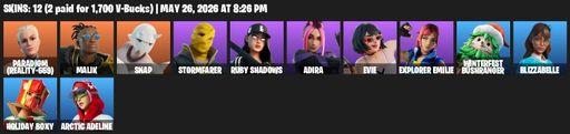 [PC/PSN/XBOX] | 12 skins | Paradigm (Reality-659) | Malik | Snap | Stormfarer | Ruby Shadows | Adira | Evie | Explorer Emilie | Winterfest Bushranger | Full Access