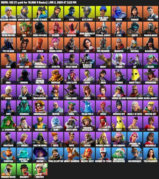 [PC/XBOX] | 103 skins | Take The L | The Reaper | Elite Agent | Blizzard Bomber | Rogue Agent | Cloud Striker | Fixer | Blue Team Leader | Fusion | Full Access